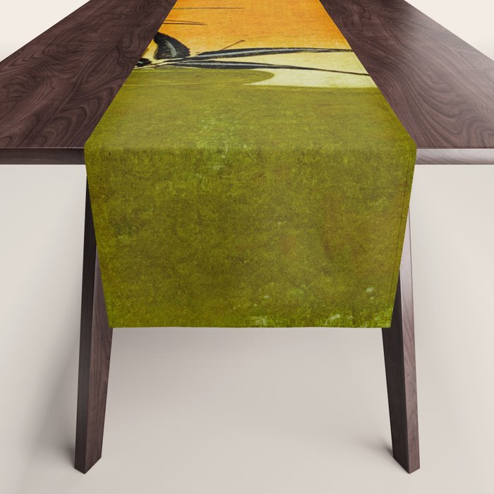 Bamboo and rising sun Date/ 1829 Artist/ Utagawa Kunimaru Japanese, 1793-1829 Vintage Japanese Woodblock Print East Asian Cultural Antique Art  Table Runner Gallery Image 1