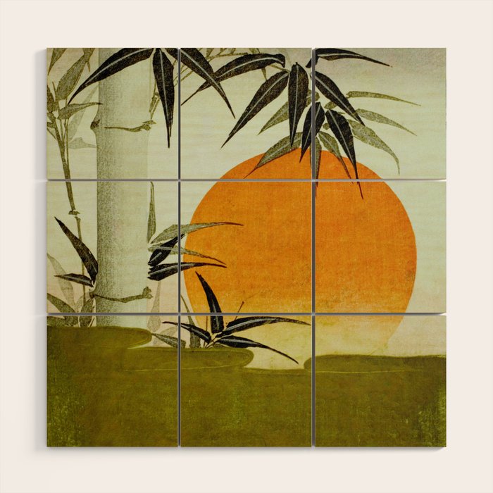Bamboo and rising sun Date/ 1829 Artist/ Utagawa Kunimaru Japanese, 1793-1829 Vintage Japanese Woodblock Print East Asian Cultural Antique Art  Wood Wall Art Gallery Image 1