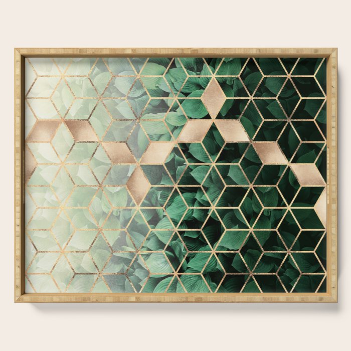 Leaves And Cubes Serving Tray Gallery Image 1