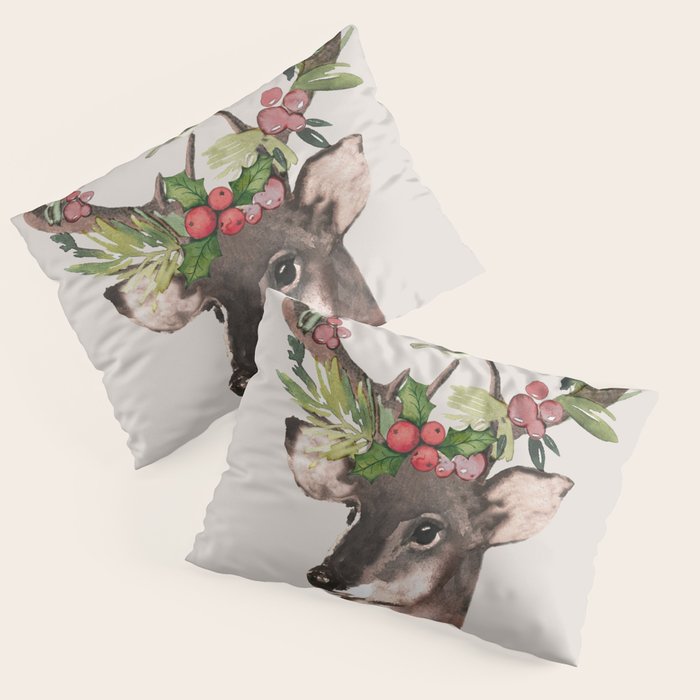 Christmas Deer Pillow Sham Gallery Image 1