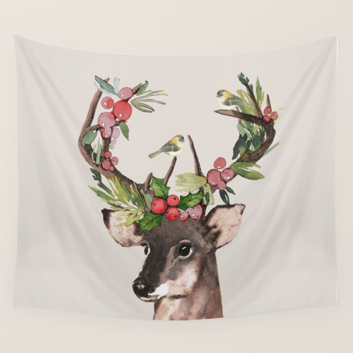 Christmas Deer Wall Tapestry Gallery Image 4