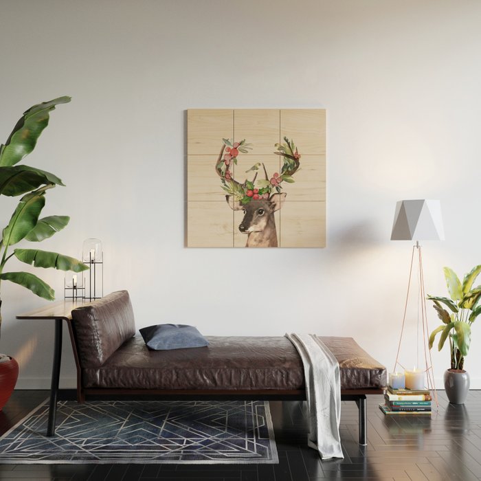 Christmas Deer Wood Wall Art Gallery Image 2