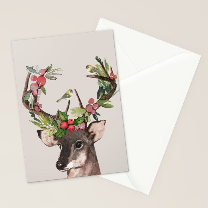 Christmas Deer Stationery Card Gallery Image 2