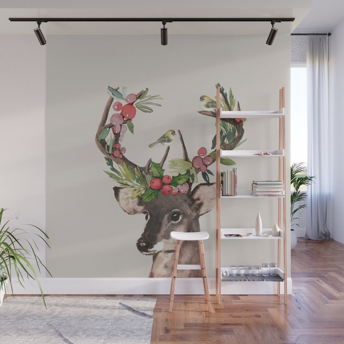 Christmas Deer Wall Mural Gallery Image 1