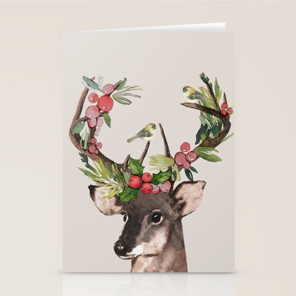 Christmas Deer Stationery Card Gallery Image 1