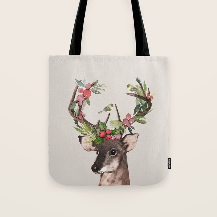 Christmas Deer Tote Bag Gallery Image 1