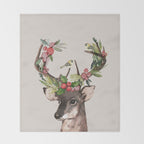 Christmas Deer Throw Blanket Gallery Image 2