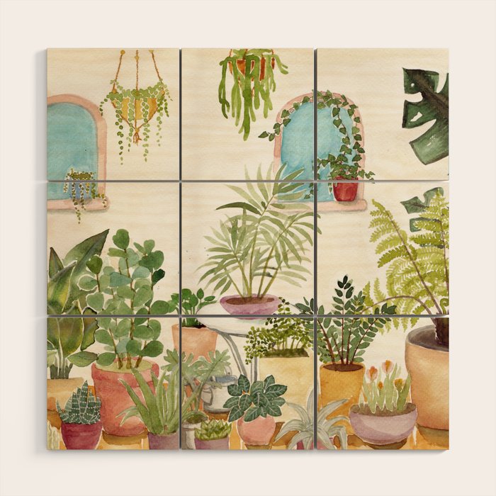 plant lady Wood Wall Art Gallery Image 1