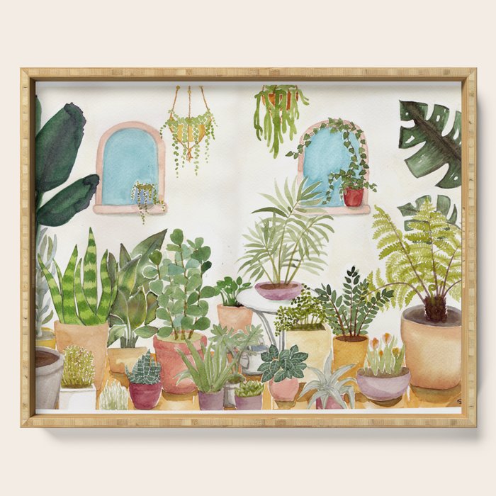 plant lady Serving Tray Gallery Image 1