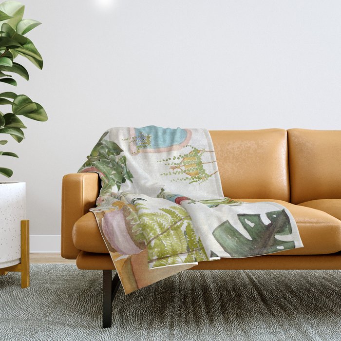 plant lady Throw Blanket Gallery Image 1