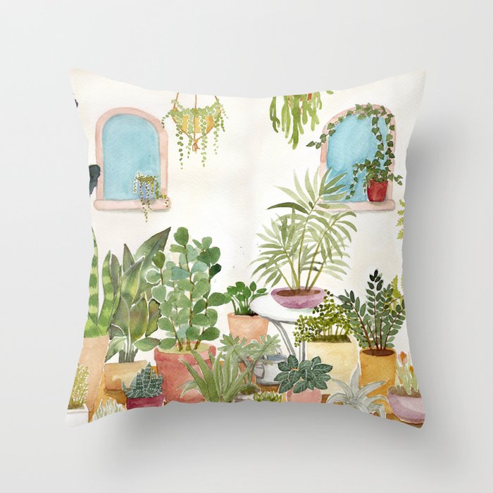 plant lady Throw Pillow Gallery Image 6