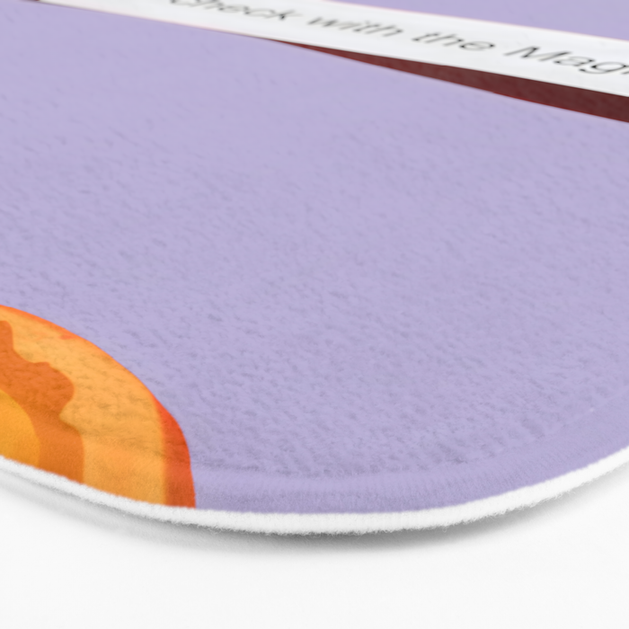 Fortune Cookie & Magic 8 Ball, Funny Cute Typography Illustration, Chinese Food Humor Joke, Fortune-Teller Predict Prophecy Note Violet  Bath Mat Gallery Image 3