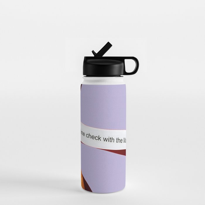 Fortune Cookie & Magic 8 Ball, Funny Cute Typography Illustration, Chinese Food Humor Joke, Fortune-Teller Predict Prophecy Note Violet  Water Bottle Gallery Image 1