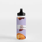 Fortune Cookie & Magic 8 Ball, Funny Cute Typography Illustration, Chinese Food Humor Joke, Fortune-Teller Predict Prophecy Note Violet  Water Bottle Gallery Image 3