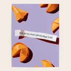 Fortune Cookie & Magic 8 Ball, Funny Cute Typography Illustration, Chinese Food Humor Joke, Fortune-Teller Predict Prophecy Note Violet  Poster Gallery Image 4
