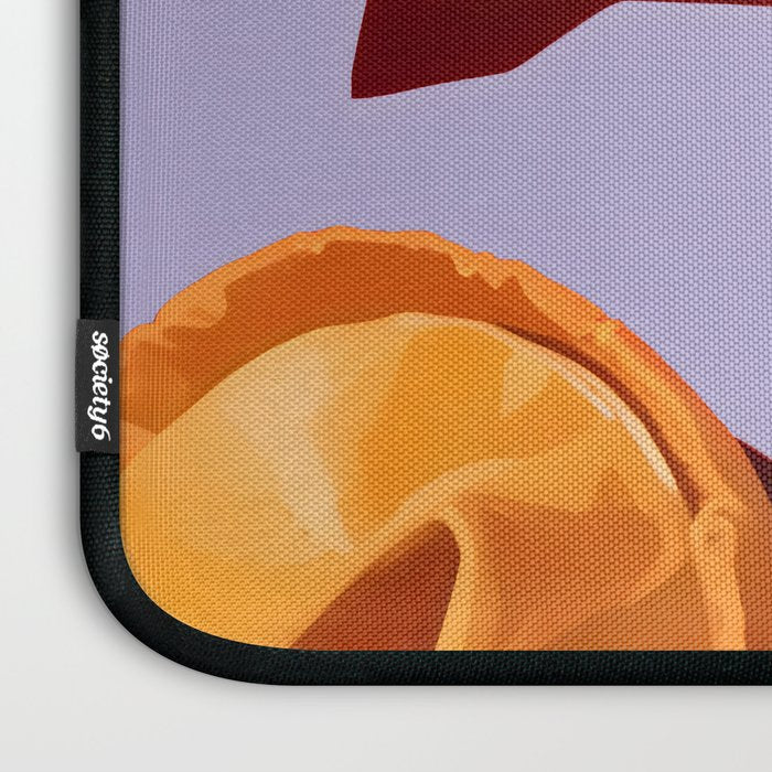 Fortune Cookie & Magic 8 Ball, Funny Cute Typography Illustration, Chinese Food Humor Joke, Fortune-Teller Predict Prophecy Note Violet  Laptop Sleeve Gallery Image 3