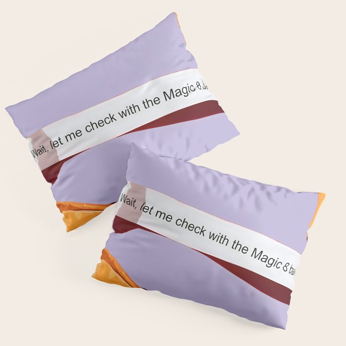 Fortune Cookie & Magic 8 Ball, Funny Cute Typography Illustration, Chinese Food Humor Joke, Fortune-Teller Predict Prophecy Note Violet  Pillow Sham Gallery Image 1
