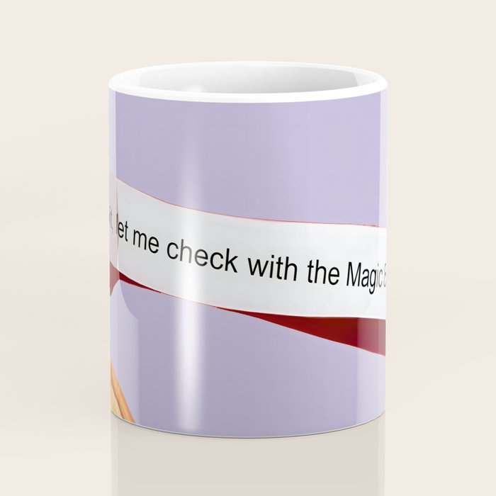 Fortune Cookie & Magic 8 Ball, Funny Cute Typography Illustration, Chinese Food Humor Joke, Fortune-Teller Predict Prophecy Note Violet  Coffee Mug Gallery Image 4