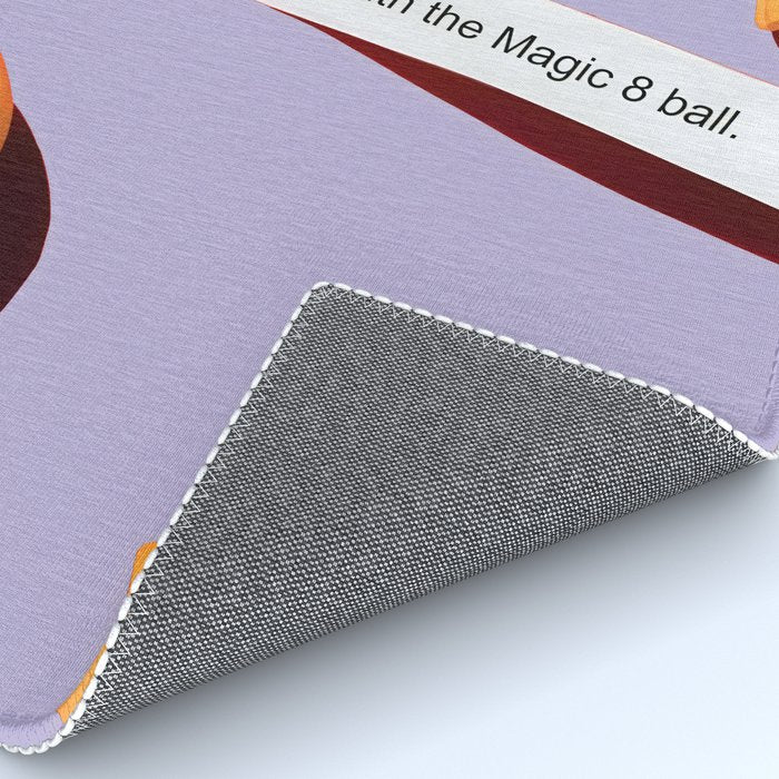 Fortune Cookie & Magic 8 Ball, Funny Cute Typography Illustration, Chinese Food Humor Joke, Fortune-Teller Predict Prophecy Note Violet  Rug Gallery Image 4