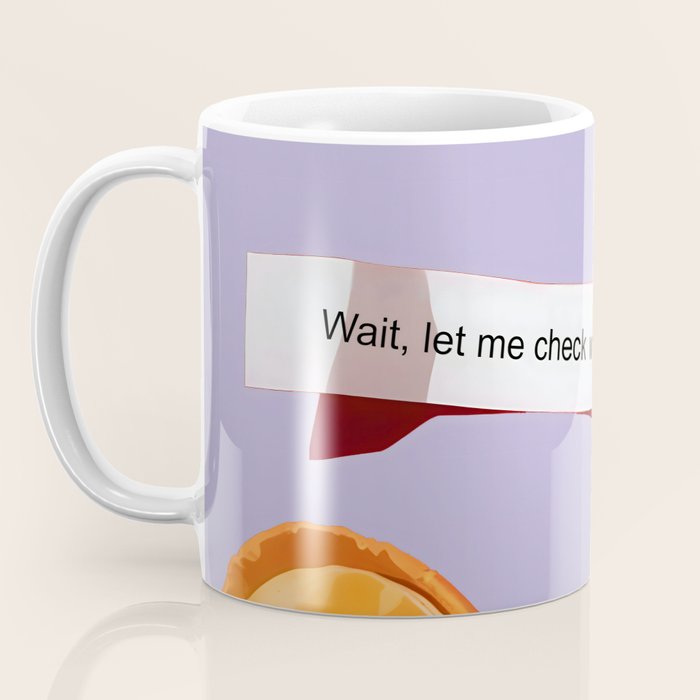 Fortune Cookie & Magic 8 Ball, Funny Cute Typography Illustration, Chinese Food Humor Joke, Fortune-Teller Predict Prophecy Note Violet  Coffee Mug Gallery Image 3