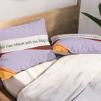 Fortune Cookie & Magic 8 Ball, Funny Cute Typography Illustration, Chinese Food Humor Joke, Fortune-Teller Predict Prophecy Note Violet  Pillow Sham Gallery Image 2