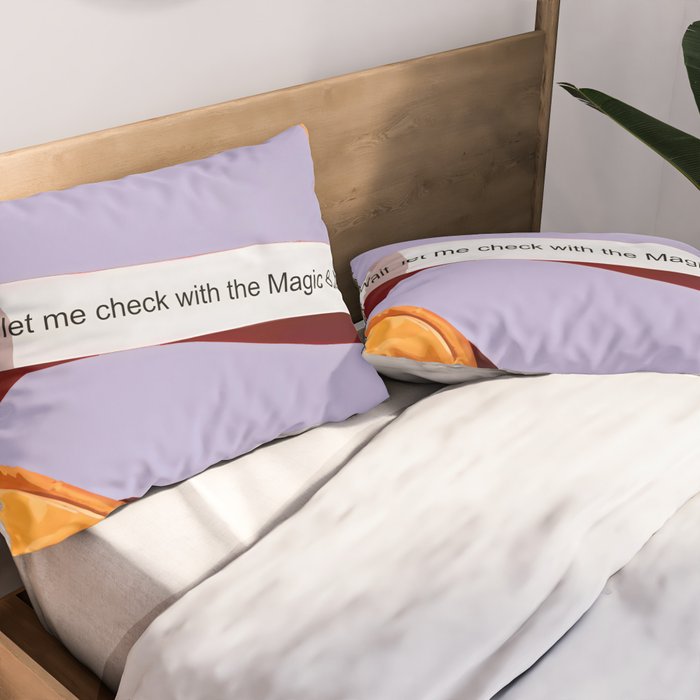 Fortune Cookie & Magic 8 Ball, Funny Cute Typography Illustration, Chinese Food Humor Joke, Fortune-Teller Predict Prophecy Note Violet  Pillow Sham Gallery Image 2