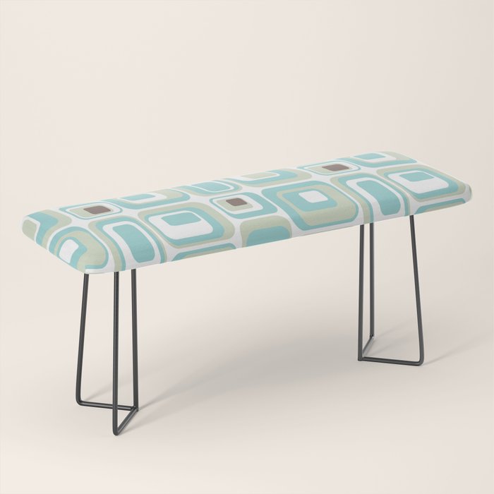 Retro Rectangles Mid Century Modern Geometric Vintage Style Bench Gallery Image 1