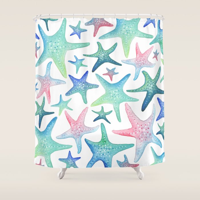 Starfish Pattern Shower Curtain Gallery Image 1