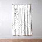 Minimal Line Art Woman with Flowers Window Curtain Gallery Image 3