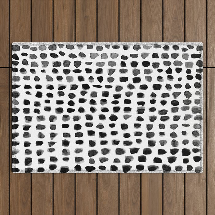 Dots (Black) Outdoor Rug Gallery Image 1