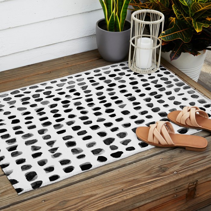 Dots (Black) Outdoor Rug Gallery Image 2