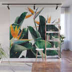 Paradise Bird, Nature Botanical Plant Floral, Tropical Garden Watercolor Painting Wall Mural Gallery Image 1