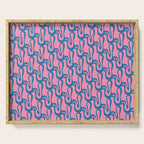 Pop Wiggle Contemporary Abstract Pattern in Pink and Blue Serving Tray Gallery Image 1