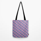 Pop Wiggle Contemporary Abstract Pattern in Pink and Blue Tote Bag Gallery Image 2