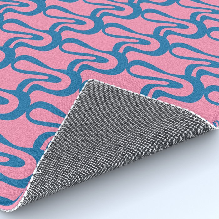 Pop Wiggle Contemporary Abstract Pattern in Pink and Blue Rug Gallery Image 4