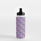 Pop Wiggle Contemporary Abstract Pattern in Pink and Blue Water Bottle Gallery Image 2