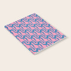 Pop Wiggle Contemporary Abstract Pattern in Pink and Blue Notebook Gallery Image 2