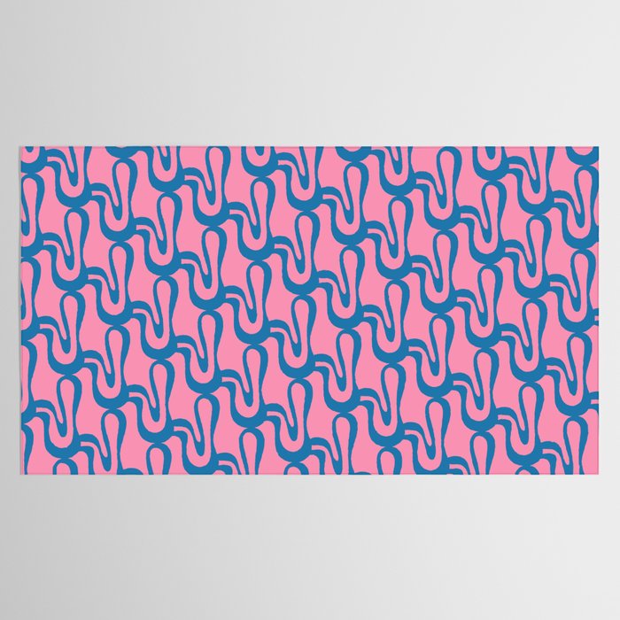 Pop Wiggle Contemporary Abstract Pattern in Pink and Blue Tablecloth Gallery Image 2