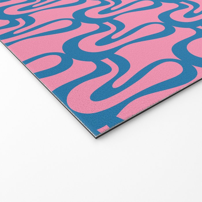 Pop Wiggle Contemporary Abstract Pattern in Pink and Blue Welcome Mat Gallery Image 2