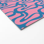 Pop Wiggle Contemporary Abstract Pattern in Pink and Blue Welcome Mat Gallery Image 2