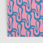 Pop Wiggle Contemporary Abstract Pattern in Pink and Blue Poster Gallery Image 3