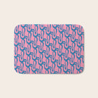 Pop Wiggle Contemporary Abstract Pattern in Pink and Blue Bath Mat Gallery Image 1