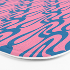 Pop Wiggle Contemporary Abstract Pattern in Pink and Blue Bath Mat Gallery Image 3
