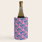 Pop Wiggle Contemporary Abstract Pattern in Pink and Blue Wine Chiller Gallery Image 2