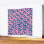 Pop Wiggle Contemporary Abstract Pattern in Pink and Blue Wall Mural Gallery Image 2