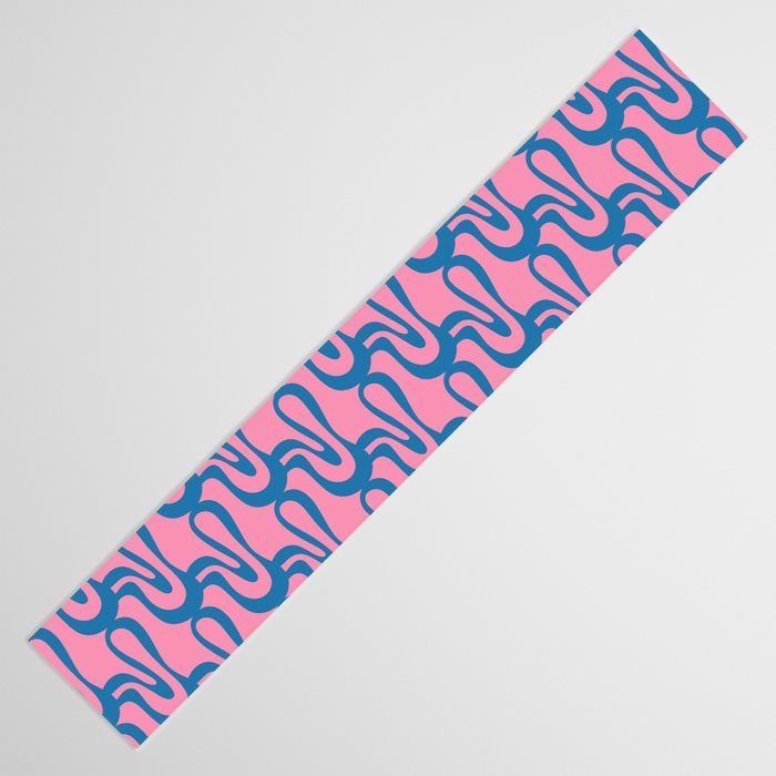 Pop Wiggle Contemporary Abstract Pattern in Pink and Blue Table Runner Gallery Image 3