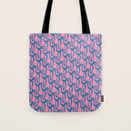 Pop Wiggle Contemporary Abstract Pattern in Pink and Blue Tote Bag Gallery Image 1