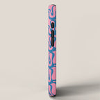 Pop Wiggle Contemporary Abstract Pattern in Pink and Blue iPhone Case Gallery Image 2