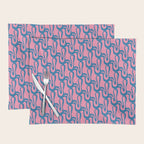 Pop Wiggle Contemporary Abstract Pattern in Pink and Blue Placemat Gallery Image 1