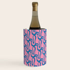 Pop Wiggle Contemporary Abstract Pattern in Pink and Blue Wine Chiller Gallery Image 1